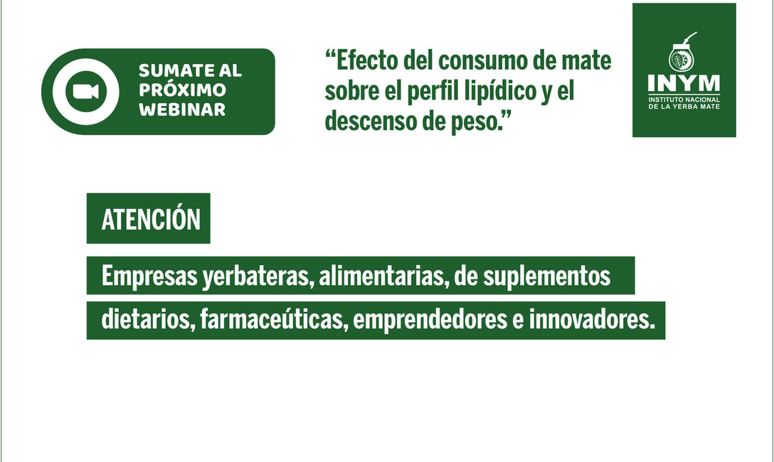 Imagen de Webinar: Efecto del consumo de mate sobre el perfil lip&iacute;dico y el descenso de peso