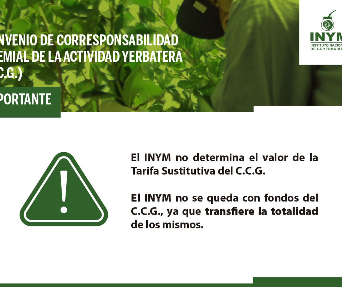 Imagen de El INYM no determina la Tarifa Sustitutiva del Convenio de Corresponsabilidad Gremial (C.C.G.) de la Actividad Yerbatera