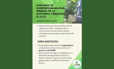 Imagen de El INYM no determina la Tarifa Sustitutiva del Convenio de Corresponsabilidad Gremial (C.C.G.) de la Actividad Yerbatera