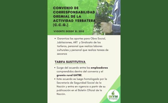Imagen de El INYM no determina la Tarifa Sustitutiva del Convenio de Corresponsabilidad Gremial (C.C.G.) de la Actividad Yerbatera