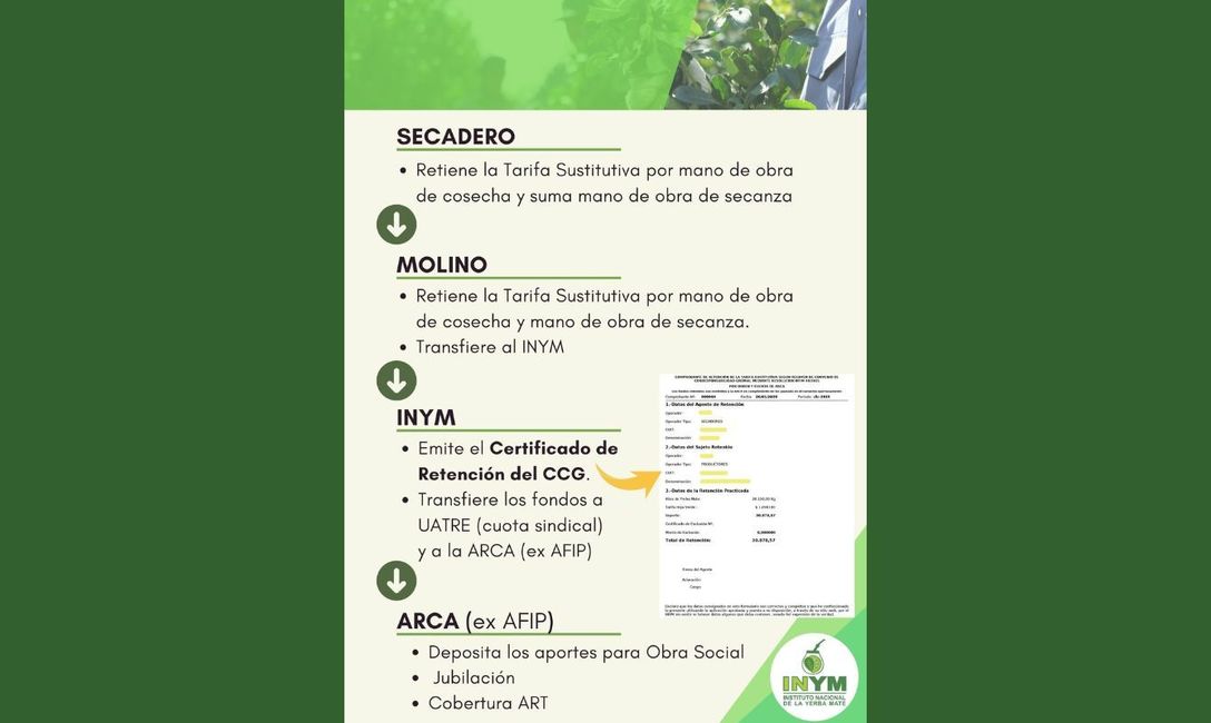 Imagen de El INYM no determina la Tarifa Sustitutiva del Convenio de Corresponsabilidad Gremial (C.C.G.) de la Actividad Yerbatera