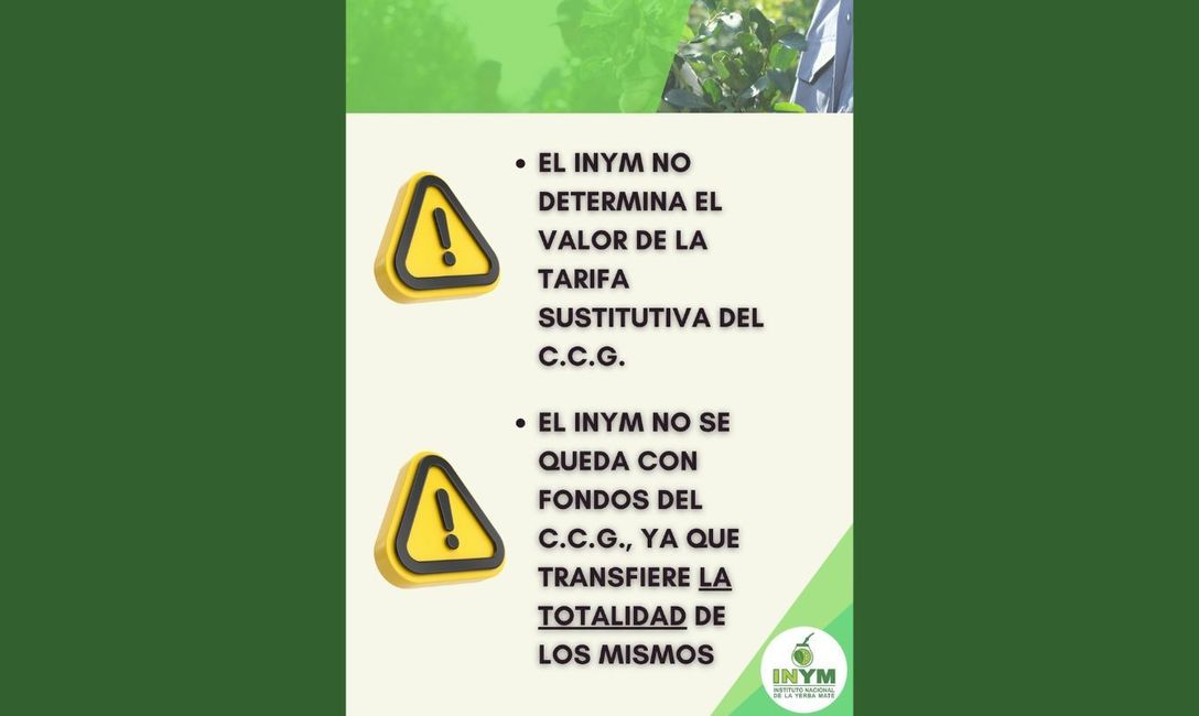 Imagen de El INYM no determina la Tarifa Sustitutiva del Convenio de Corresponsabilidad Gremial (C.C.G.) de la Actividad Yerbatera